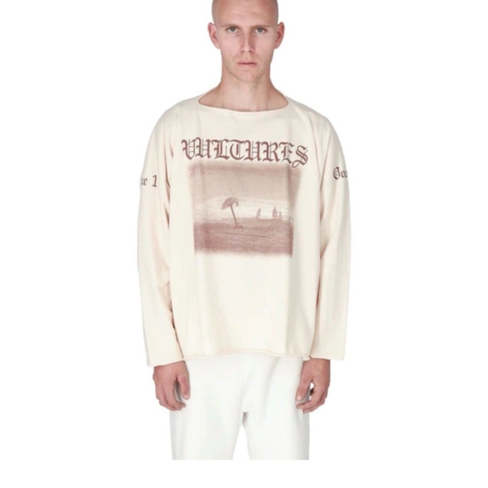 New Authentic Yeezy YZY Gosha VULTURES white long tee shirt